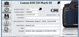 canon camera shutter count check online