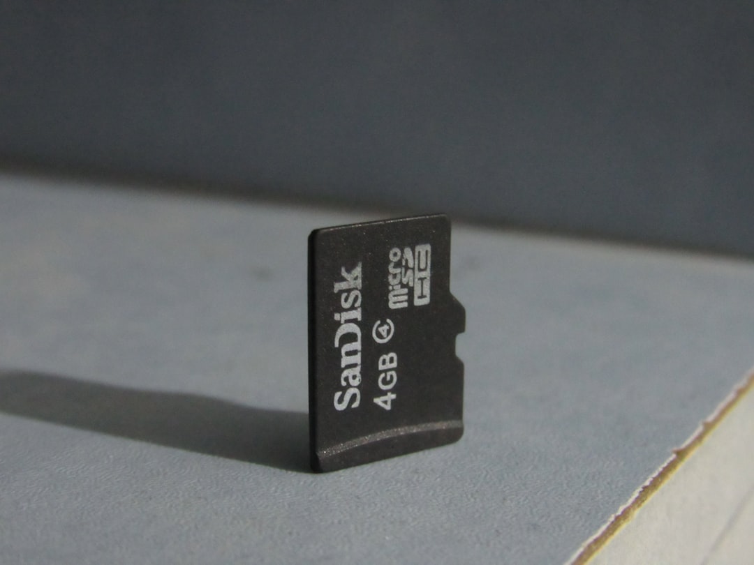 Close-up of a memory card used to store photos in a digital camera
