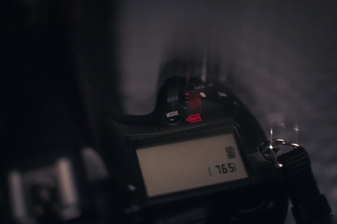 Close-up of a digital camera's flickering LCD screen